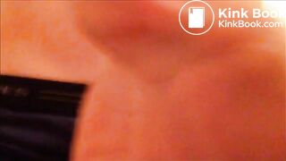 Twink boy shits under strobe light