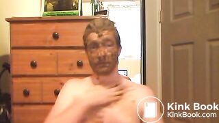 Hot twink smearing shit