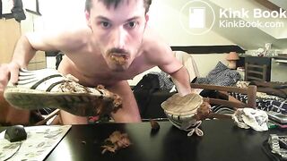Licking fresh shit