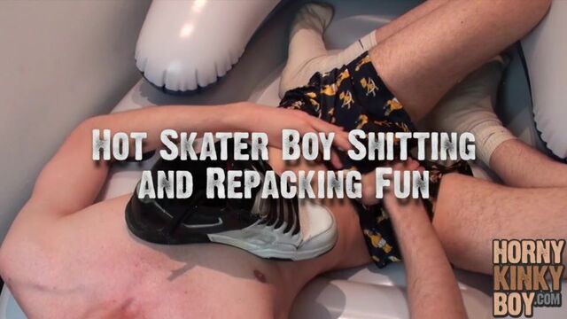 Hot Skater Boy Shitting and Repacking Fun