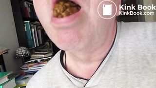 Enjoying shit in mouth