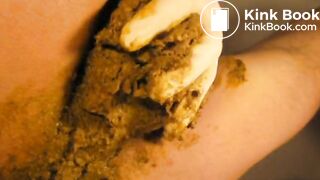 massive shit on cock closeup