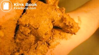 massive shit on cock closeup