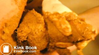 massive shit on cock closeup