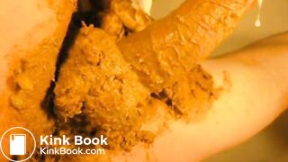 massive shit on cock closeup