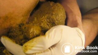 massive shit on cock closeup