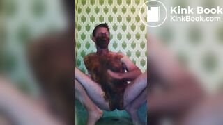 completely covered in filth