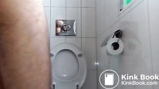 Taking a shit and piss
