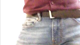 sitting and shitting on the toilet, wank and cum