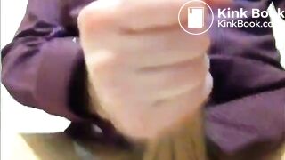 sitting and shitting on the toilet, wank and cum