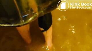 pooping in lycra in bathtub