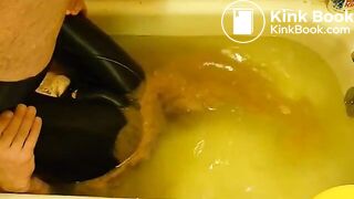 pooping in lycra in bathtub