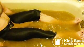 pooping in lycra in bathtub