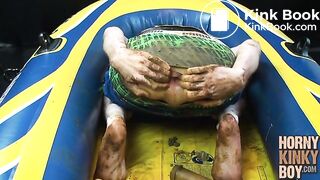Young Pig Gets Dirty in His Shit Boat