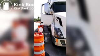 Trucker caught pissing and shitting