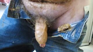 shit wank in jeans