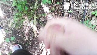 Cumshot in the Woods