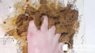 feet playing with shit