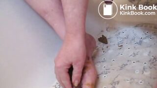 poop and piss on foot