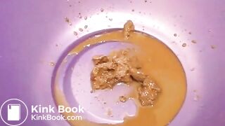 Young Gay Asian pig drink n Eat own piss Enima, Shit, Puke