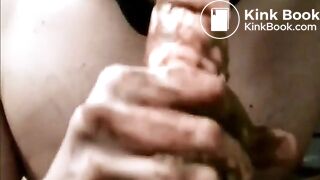 Shit loving with dildo and cum - Shitty Dildo Sucking