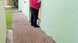 Hot hijab Milf masturbating and peeing in laundry room - big butt bbw ssbbw almost caught pissing