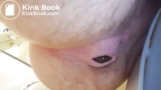 Big shit, stretched arsehole