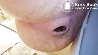 Big shit, stretched arsehole