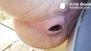 Big shit, stretched arsehole
