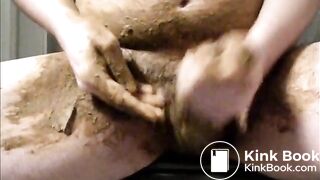 Shit loving with dildo and cum - Scat play, shitty dildo sucking and cum