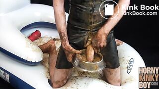 Barefoot Rubber Boy Plays with His Shit