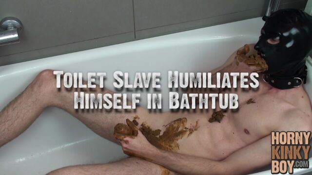 Toilet Slave Humiliates Himself in Bathtub