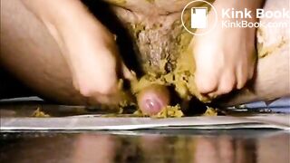 Scat session, soft and creamy - Big soft shit, smear and cum