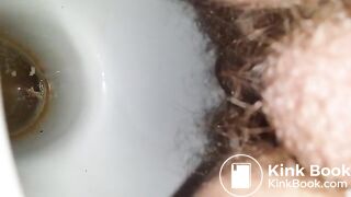 Hairy wife shitting in toilet On shittytube