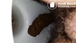 Hairy wife shitting in toilet On shittytube