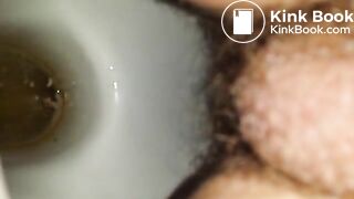 Hairy wife shitting in toilet On shittytube