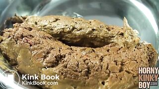 A Mouthful Shit and Cum for the Young Latex Toilet Boy