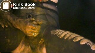 smeared in shit while dressed like a pro