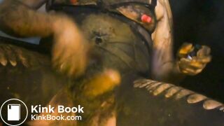 smeared in shit while dressed like a pro