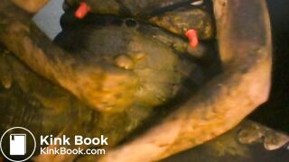 smeared in shit while dressed like a pro