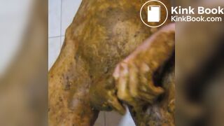 Sexy sweet Dick turns brown from Shit smearing