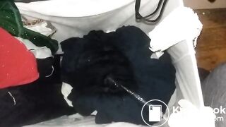 Pissing on dirty clothes