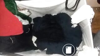 Pissing on dirty clothes