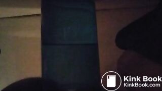 Pooping In Blue Container
