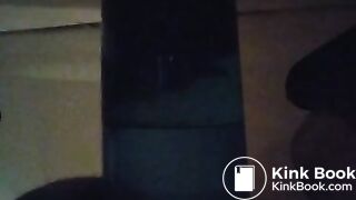 Pooping In Blue Container