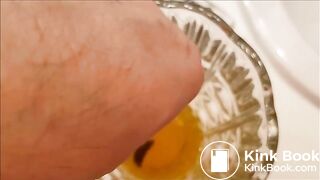 piss and shit into a vase