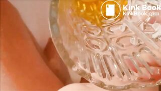 piss and shit into a vase