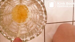 piss and shit into a vase