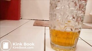 piss and shit into a vase