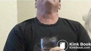 Demented Sissy Pervert Tom Pearl Drinks His Piss